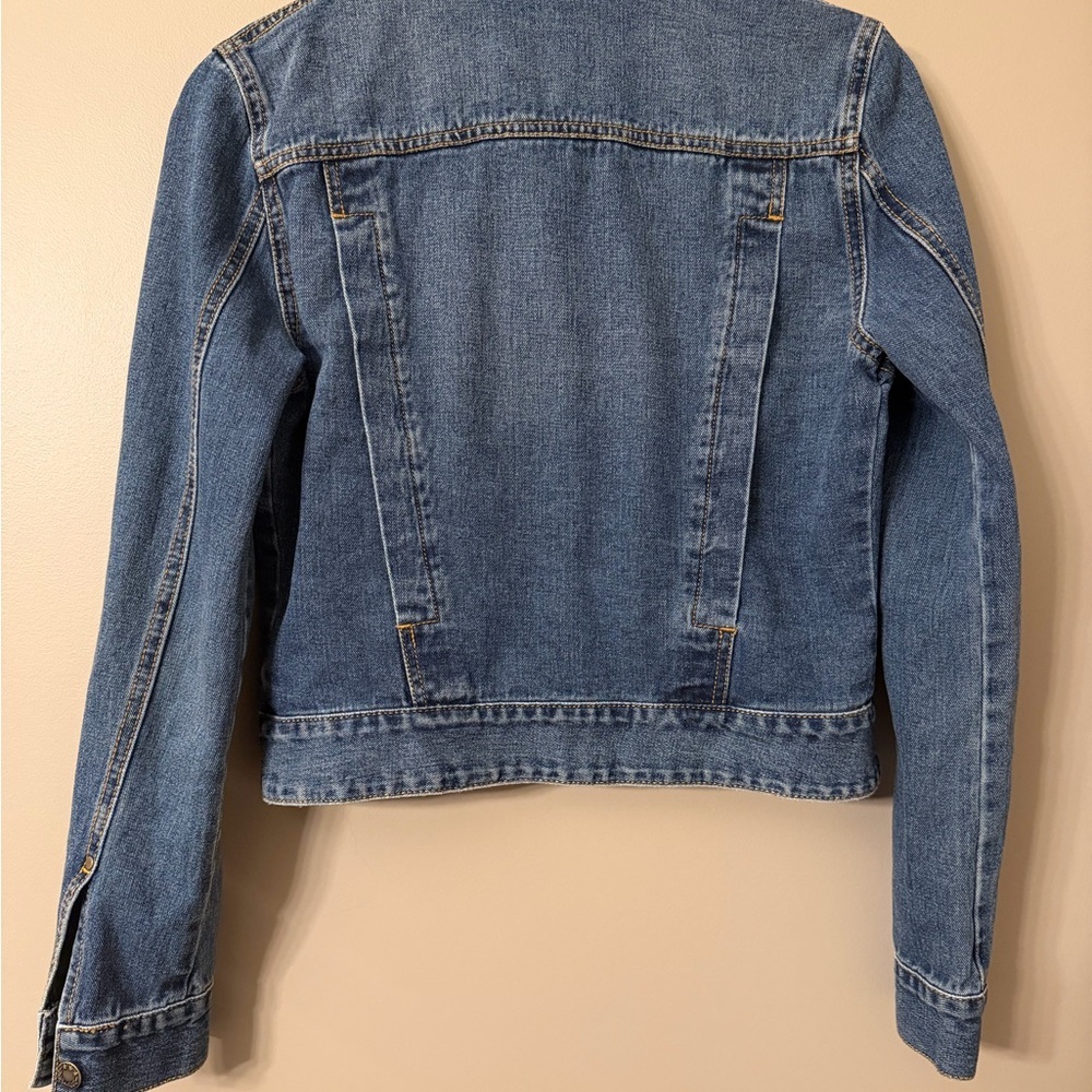 Free People Classic Short Blue Jean Denim Jacket Excellent Condition Small - Picture 6 of 8